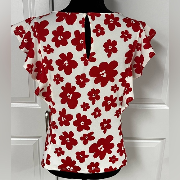 MELLODAY Red Floral Blouse - Picture 3 of 6